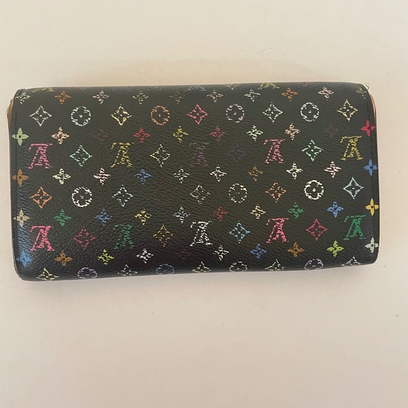 Louis Vuitton Monogram Multicolor Black Murakami Sarah Wallet - Picture 2 of 13
